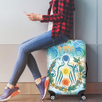 Hawaiian Piko Cultural Pride Aloha Luggage Cover Watercolor Spiral Art - Tropical Plumeria Lei Garland