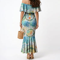 Hawaiian Piko Cultural Pride Aloha Mermaid Dress Watercolor Spiral Art - Tropical Plumeria Lei Garland