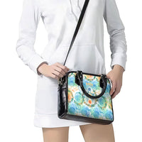 Hawaiian Piko Cultural Pride Aloha Shoulder Handbag Watercolor Spiral Art - Tropical Plumeria Lei Garland