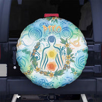 Hawaiian Piko Cultural Pride Aloha Spare Tire Cover Watercolor Spiral Art - Tropical Plumeria Lei Garland