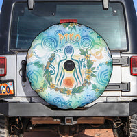 Hawaiian Piko Cultural Pride Aloha Spare Tire Cover Watercolor Spiral Art - Tropical Plumeria Lei Garland
