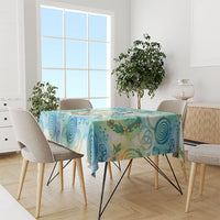 Hawaiian Piko Cultural Pride Aloha Tablecloth Watercolor Spiral Art - Tropical Plumeria Lei Garland