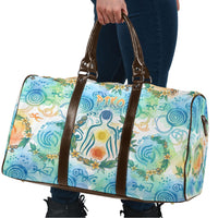 Hawaiian Piko Cultural Pride Aloha Travel Bag Watercolor Spiral Art - Tropical Plumeria Lei Garland