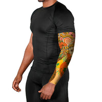 Hawaiian Piko Lani Cultivate I Ka Piko Aloha Arm Sleeves Retro Psychedelic Taro Leaf - Hibiscus Flowers