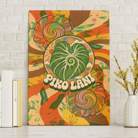 Hawaiian Piko Lani Cultivate I Ka Piko Aloha Canvas Wall Art Retro Psychedelic Taro Leaf - Hibiscus Flowers