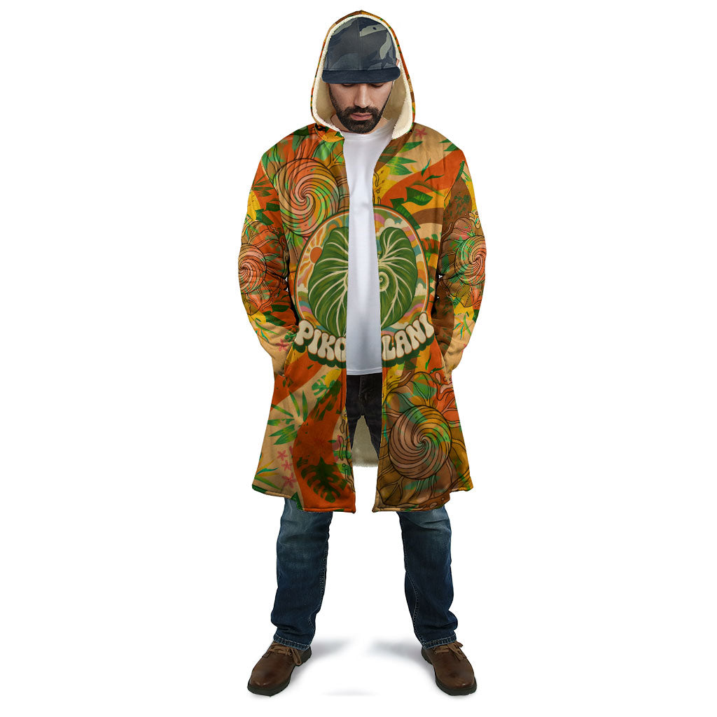Hawaiian Piko Lani Cultivate I Ka Piko Aloha Cloak Retro Psychedelic Taro Leaf - Hibiscus Flowers