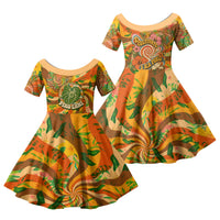 Hawaiian Piko Lani Cultivate I Ka Piko Aloha Family Matching Puletasi and Hawaiian Shirt Retro Psychedelic Taro Leaf - Hibiscus Flowers