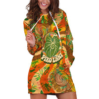 Hawaiian Piko Lani Cultivate I Ka Piko Aloha Hoodie Dress Retro Psychedelic Taro Leaf - Hibiscus Flowers