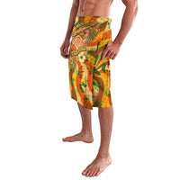 Hawaiian Piko Lani Cultivate I Ka Piko Aloha Lavalava Retro Psychedelic Taro Leaf - Hibiscus Flowers