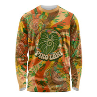 Hawaiian Piko Lani Cultivate I Ka Piko Aloha Long Sleeve Shirt Retro Psychedelic Taro Leaf - Hibiscus Flowers