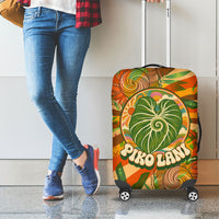 Hawaiian Piko Lani Cultivate I Ka Piko Aloha Luggage Cover Retro Psychedelic Taro Leaf - Hibiscus Flowers