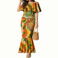 Hawaiian Piko Lani Cultivate I Ka Piko Aloha Mermaid Dress Retro Psychedelic Taro Leaf - Hibiscus Flowers