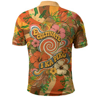 Hawaiian Piko Lani Cultivate I Ka Piko Aloha Polo Shirt Retro Psychedelic Taro Leaf - Hibiscus Flowers