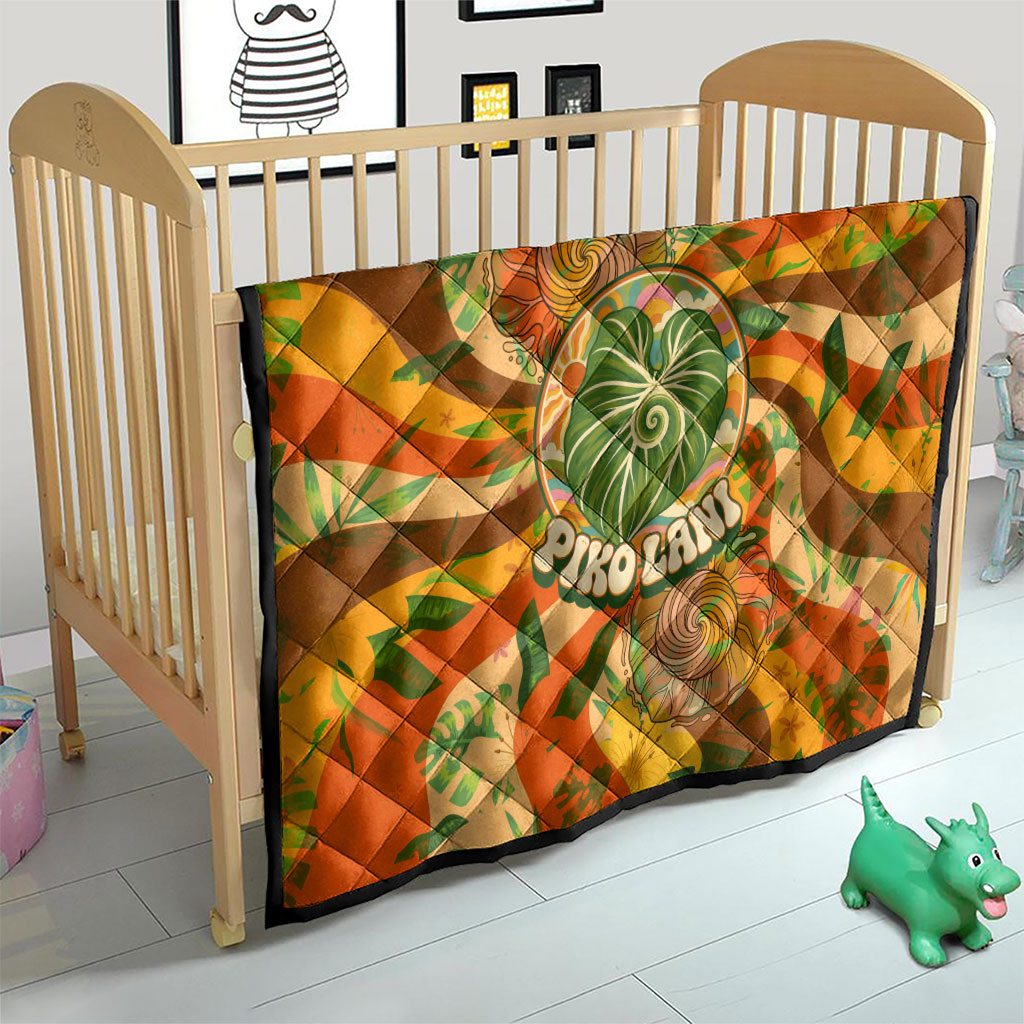 Hawaiian Piko Lani Cultivate I Ka Piko Aloha Quilt Retro Psychedelic Taro Leaf - Hibiscus Flowers