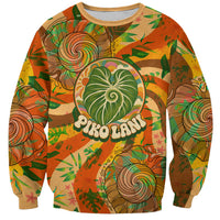 Hawaiian Piko Lani Cultivate I Ka Piko Aloha Sweatshirt Retro Psychedelic Taro Leaf - Hibiscus Flowers