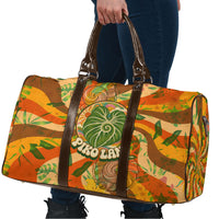 Hawaiian Piko Lani Cultivate I Ka Piko Aloha Travel Bag Retro Psychedelic Taro Leaf - Hibiscus Flowers
