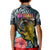 Hawaii Turtle Kid Polo Shirt Hawaii Pattern and Turtle Tattoo Dark Cyan Gradient TS04 - Polynesian Pride