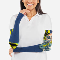 Waimanalo Oahu Hawaii Surfing Arm Sleeves Tropical Beach Retro Sunburst Surfboard