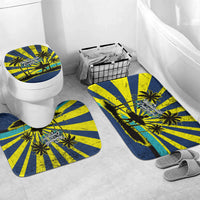 Waimanalo Oahu Hawaii Surfing Bathroom Set Tropical Beach Retro Sunburst Surfboard