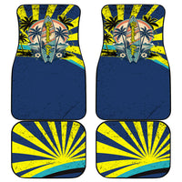 Waimanalo Oahu Hawaii Surfing Car Mats Tropical Beach Retro Sunburst Surfboard