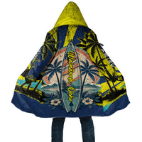Waimanalo Oahu Hawaii Surfing Cloak Tropical Beach Retro Sunburst Surfboard