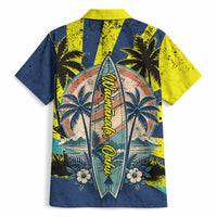 Waimanalo Oahu Hawaii Surfing Hawaiian Shirt Tropical Beach Retro Sunburst Surfboard