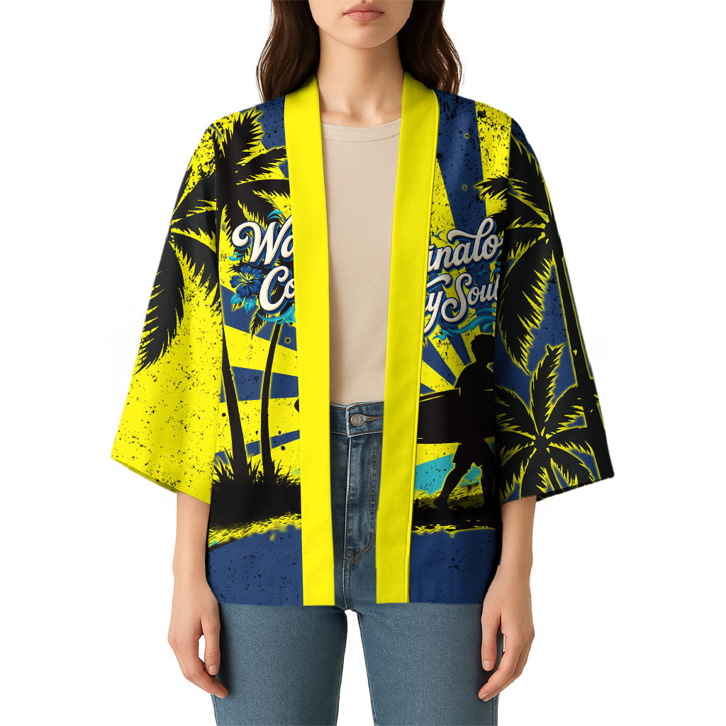 Waimanalo Oahu Hawaii Surfing Kimono Tropical Beach Retro Sunburst Surfboard