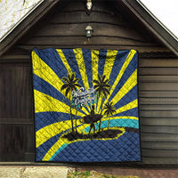 Waimanalo Oahu Hawaii Surfing Quilt Tropical Beach Retro Sunburst Surfboard