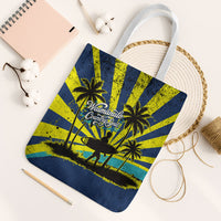 Waimanalo Oahu Hawaii Surfing Tote Bag Tropical Beach Retro Sunburst Surfboard