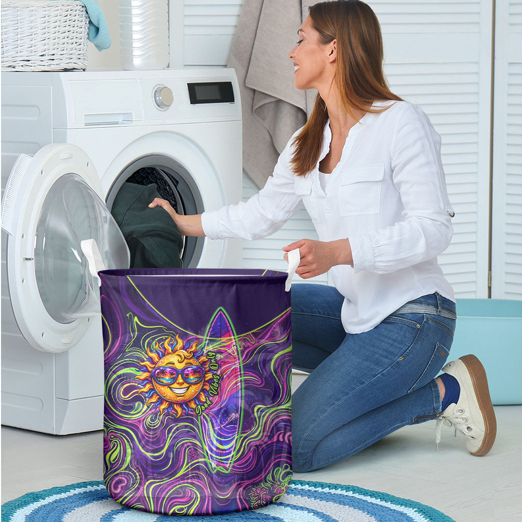 Waimanalo Hawaii Sun Rabbit Laundry Basket Psychedelic Trippy Neon Swirl Graphic