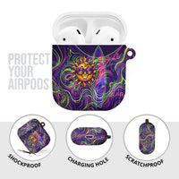 Waimanalo Hawaii Sun Rabbit AirPods Case Psychedelic Trippy Neon Swirl Graphic