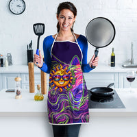 Waimanalo Hawaii Sun Rabbit Apron Psychedelic Trippy Neon Swirl Graphic