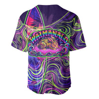 Waimanalo Hawaii Sun Rabbit Baseball Jersey Psychedelic Trippy Neon Swirl Graphic