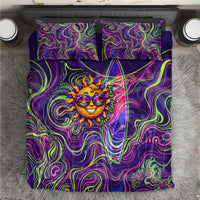 Waimanalo Hawaii Sun Rabbit Bedding Set Psychedelic Trippy Neon Swirl Graphic