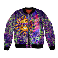 Waimanalo Hawaii Sun Rabbit Bomber Jacket Psychedelic Trippy Neon Swirl Graphic