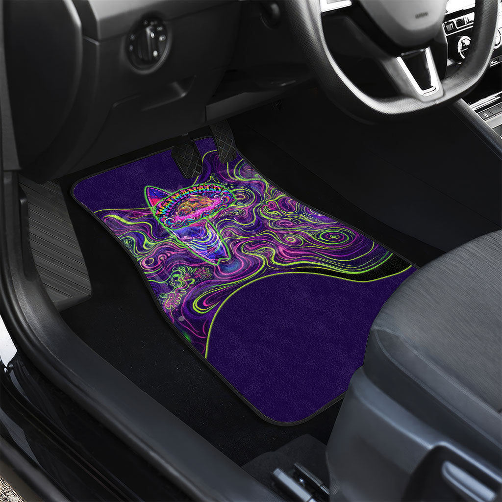 Waimanalo Hawaii Sun Rabbit Car Mats Psychedelic Trippy Neon Swirl Graphic