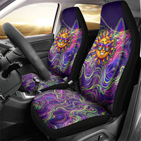 Waimanalo Hawaii Sun Rabbit Car Seat Cover Psychedelic Trippy Neon Swirl Graphic