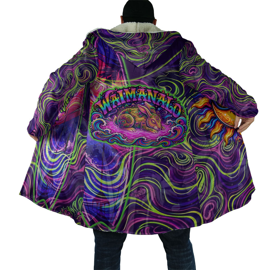 Waimanalo Hawaii Sun Rabbit Cloak Psychedelic Trippy Neon Swirl Graphic