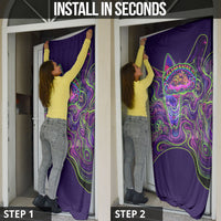 Waimanalo Hawaii Sun Rabbit Door Cover Psychedelic Trippy Neon Swirl Graphic