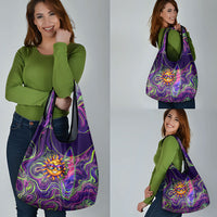 Waimanalo Hawaii Sun Rabbit Grocery Bag Psychedelic Trippy Neon Swirl Graphic