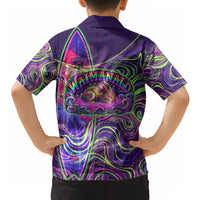 Waimanalo Hawaii Sun Rabbit Hawaiian Shirt Psychedelic Trippy Neon Swirl Graphic