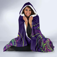 Waimanalo Hawaii Sun Rabbit Hooded Blanket Psychedelic Trippy Neon Swirl Graphic
