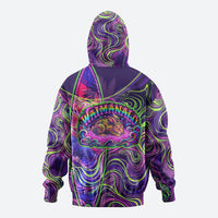 Waimanalo Hawaii Sun Rabbit Hoodie Psychedelic Trippy Neon Swirl Graphic