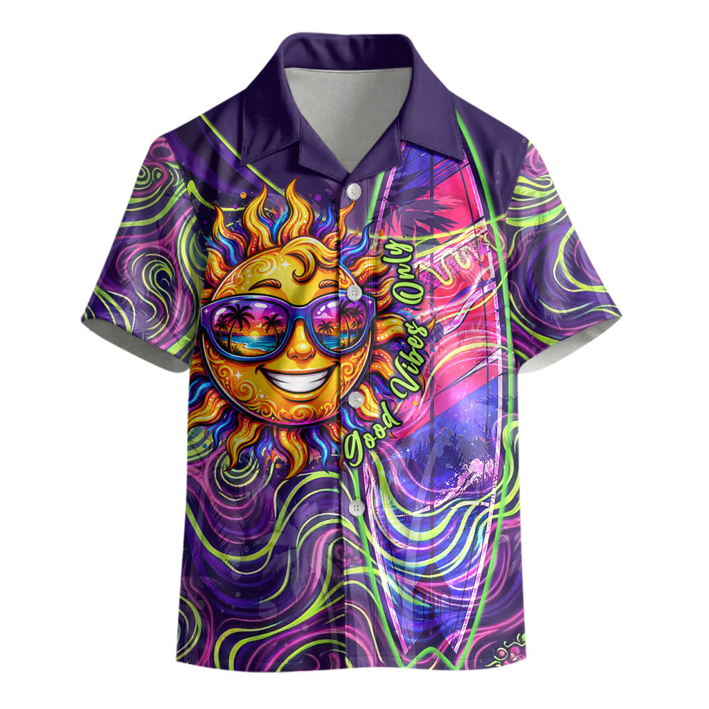 Waimanalo Hawaii Sun Rabbit Kid Hawaiian Shirt Psychedelic Trippy Neon Swirl Graphic