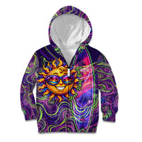 Waimanalo Hawaii Sun Rabbit Kid Hoodie Psychedelic Trippy Neon Swirl Graphic