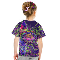 Waimanalo Hawaii Sun Rabbit Kid T Shirt Psychedelic Trippy Neon Swirl Graphic