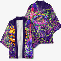 Waimanalo Hawaii Sun Rabbit Kimono Psychedelic Trippy Neon Swirl Graphic