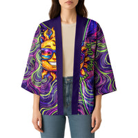 Waimanalo Hawaii Sun Rabbit Kimono Psychedelic Trippy Neon Swirl Graphic