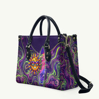 Waimanalo Hawaii Sun Rabbit Leather Bag Psychedelic Trippy Neon Swirl Graphic