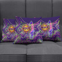 Waimanalo Hawaii Sun Rabbit Pillow Cover Psychedelic Trippy Neon Swirl Graphic